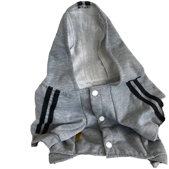 Meowwow Cat Dog Track Suit Outfit Gray Hooded Sweatshirt Hoodie Large One Piece - Picture 3 of 12